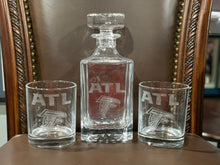 Load image into Gallery viewer, 3 Piece Glass Decanter Set with Customized Etching