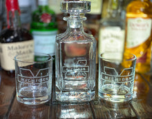 Load image into Gallery viewer, 3 Piece Glass Decanter Set with Customized Etching
