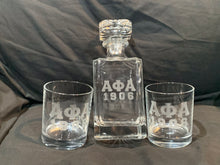 Load image into Gallery viewer, 3 Piece Glass Decanter Set with Customized Etching