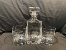 Load image into Gallery viewer, 3 Piece Glass Decanter Set with Customized Etching
